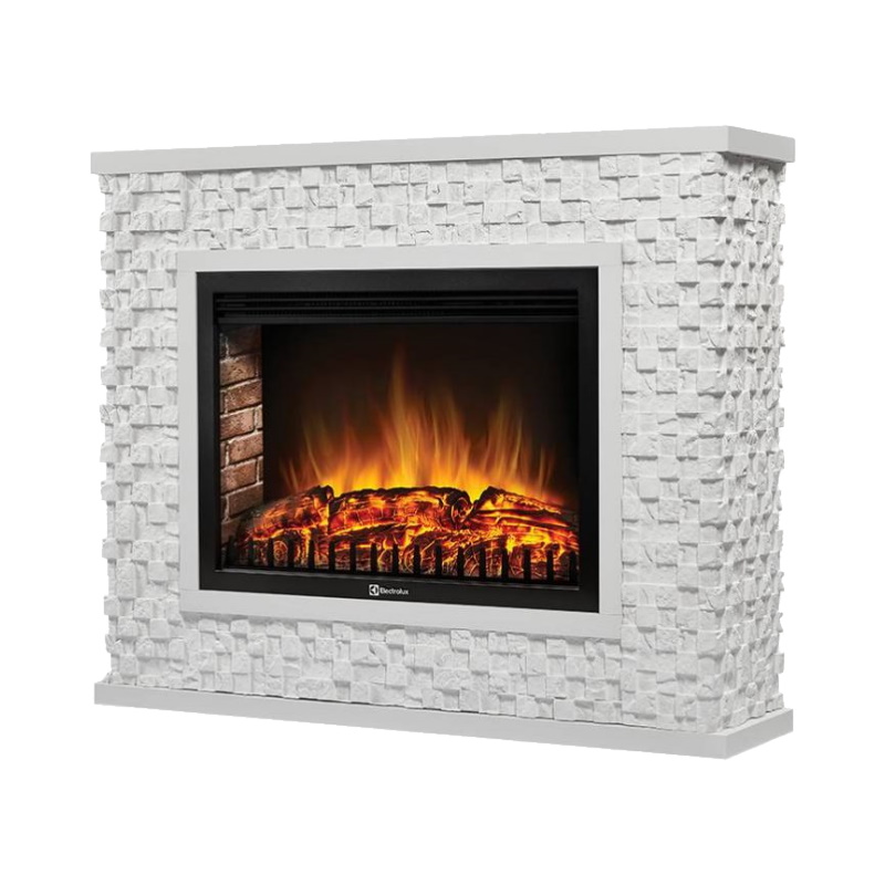 Каминокомплект: Очаг Electrolux EFP/P-3020LS с порталом Quadro 30 НС-1309555, камень песчаник античный бел в Череповце