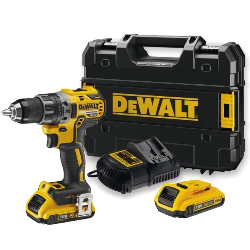 Набор аккумуляторная дрель-шуруповерт DeWalt DCD791D2MT-RK, 2 XR Li-Ion батареи 18В, 2.0 А/ч, многофункциональный инструмент DCS356N-XJ 18В XR, принадлежности в Туле