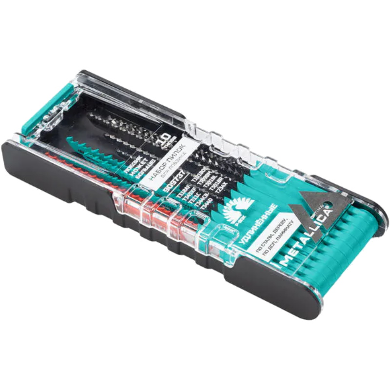 Набор удлиненных пилок для лобзика Metallica Optima 909737, №22, комбинированный, P-Box, 140 мм, 10 шт в Ярославле