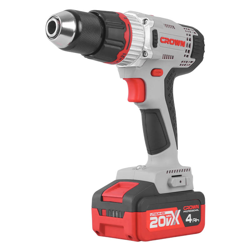 Аккумуляторный шуруповерт Crown CT21076HMX-4 BMC (20В, 4Ач*2, 60Нм)