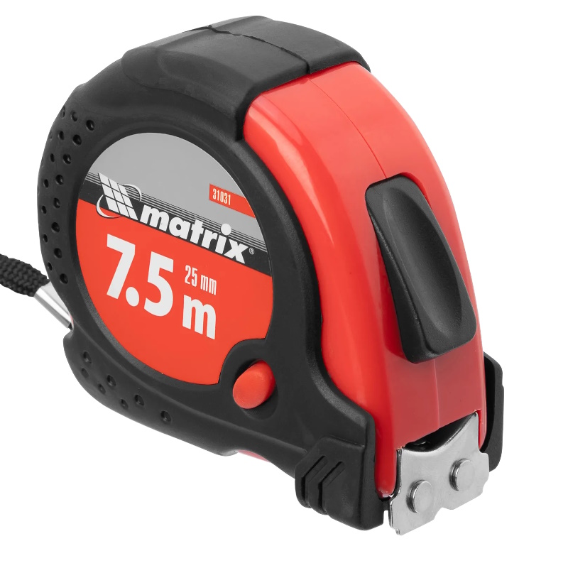 Рулетка Matrix Status magnet fixation 31031, 7,5 м х 25 мм, обрезиненный корпус, зацеп с магнитом в Рыбинске