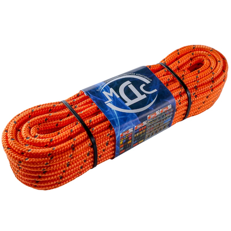 Шнур полипропиленовый МДС 00-00001015 плетёный светоотражающий 8 мм 16-ти прядный 20 м 1008₽