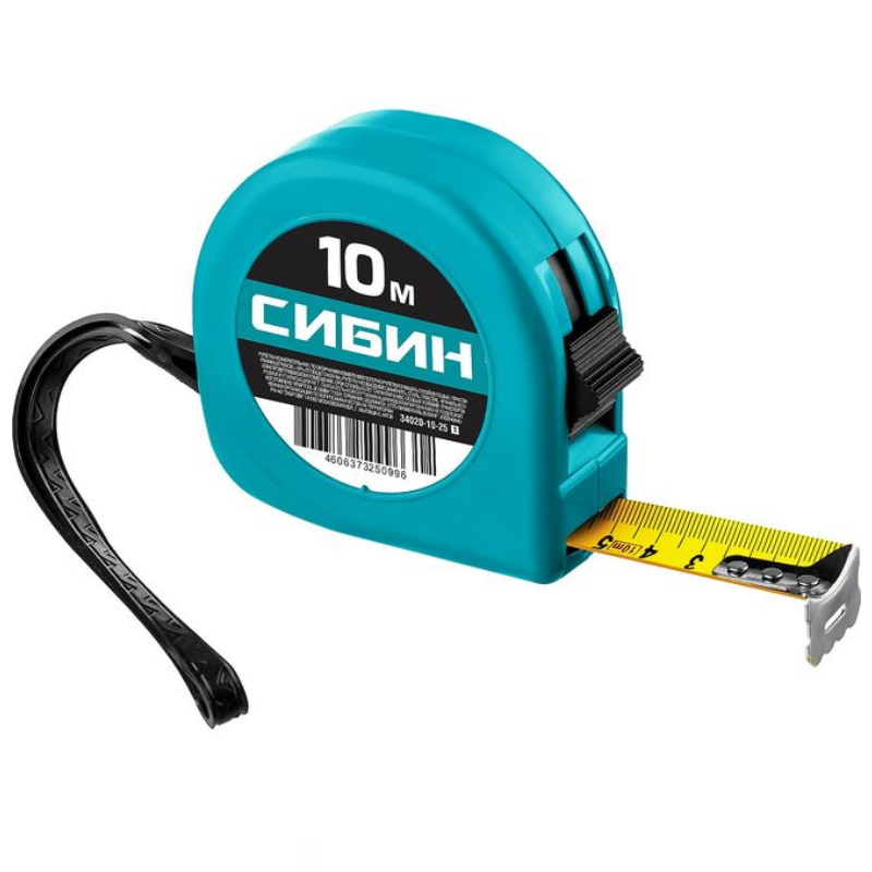Рулетка Сибин 34020-10-25, пластиковый корпус, 10м/25мм в Иваново