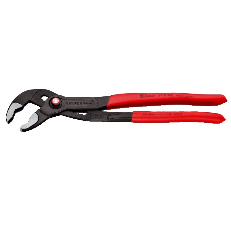 Клещи переставные Knipex Cobra QuickSet KN-8721300SB, зев 70 мм, длина 300 мм, фосфатированные, обливные ручки  в Костроме