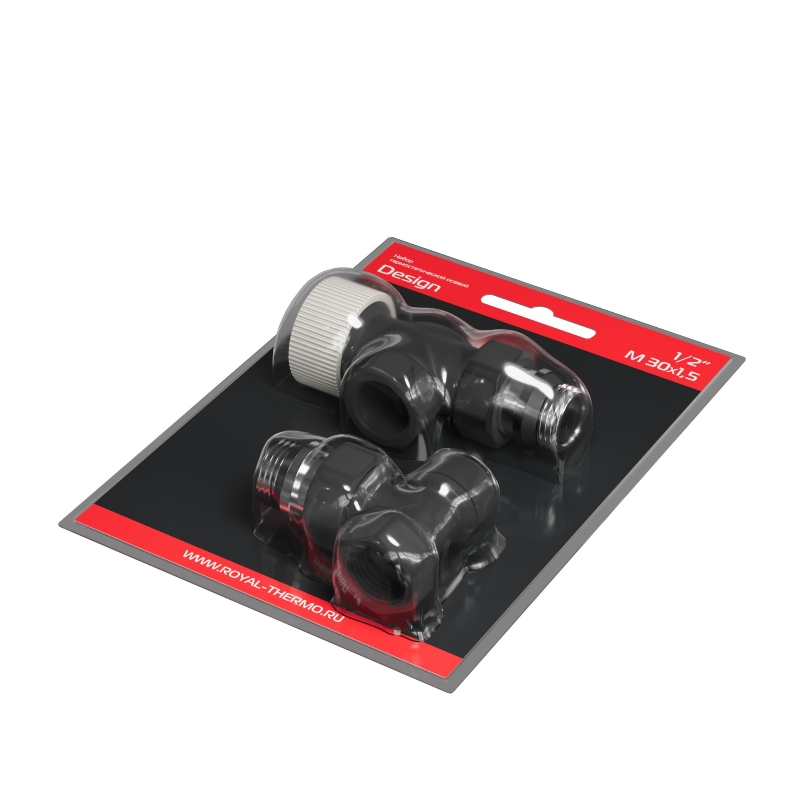 Набор термостатический осевой Royal Thermo Design 1/2"М30х1,5 (Черный), НС-1640375 в Угличе