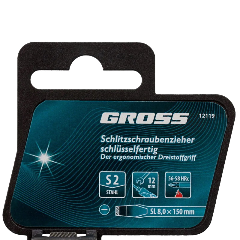 Отвертка Gross 12119, SL8,0x150 мм, S2, трехкомпонентная рукоятка в Туле