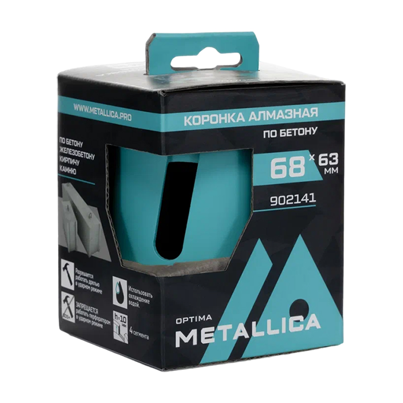 Коронка алмазная сегментная Metallica Optima 902141 (68x63 мм, М16, без хвостовика, по бетону) в Рыбинске