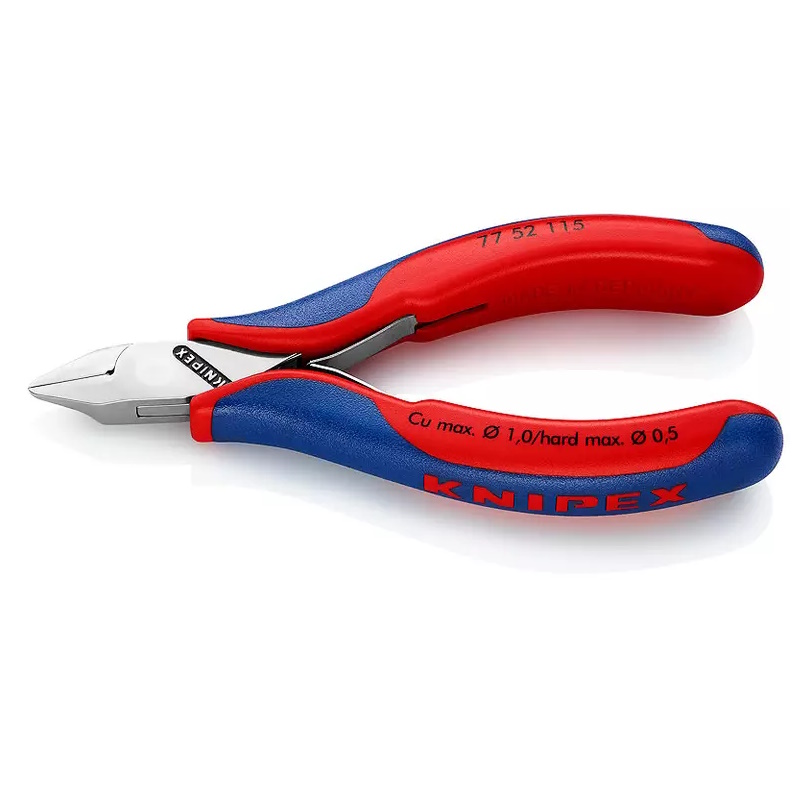 Бокорезы Knipex KN-7752115, для электроники, острая плоская головка, 115 мм, 2-комп ручки в Муроме