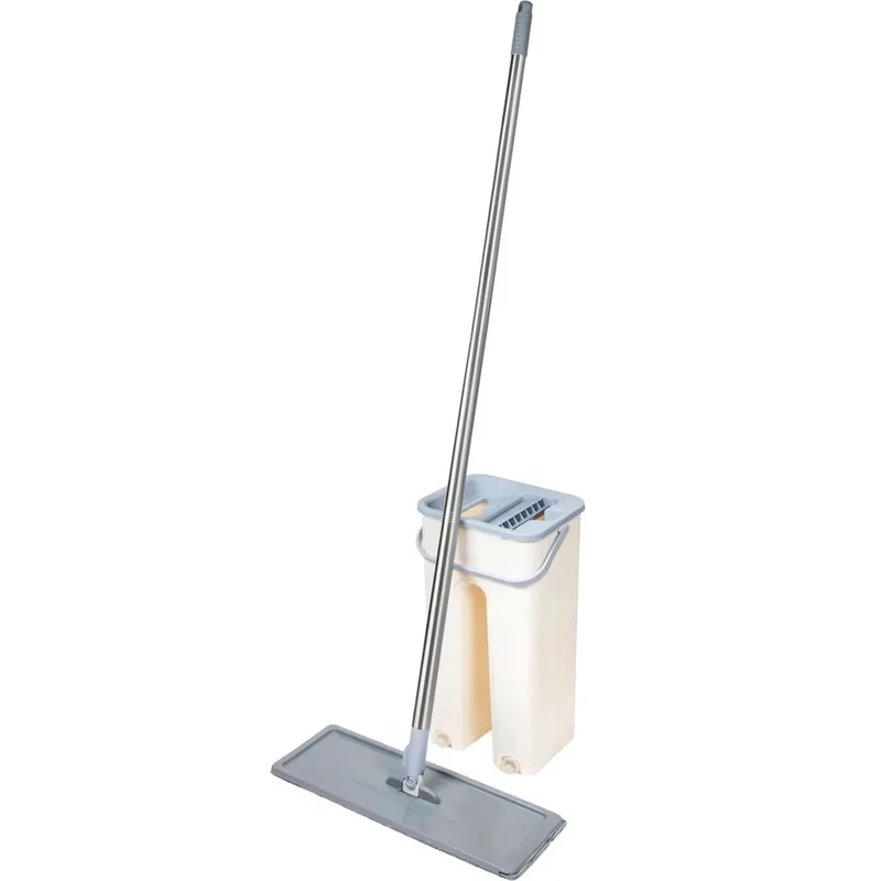 Швабра с отжимным ведром Scratch mop Perfecto Linea 43-012024, бежевая, (отжим. ведро, швабра, 2 смен. Нас. из микроф.) в Твери
