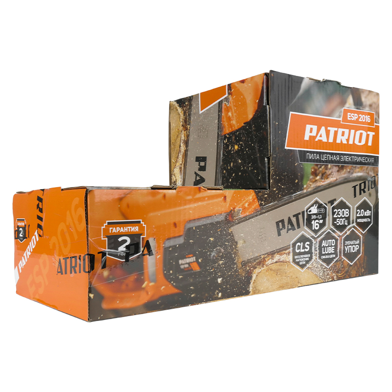 Цепная электрическая пила Patriot ESP 2016 (длина шины 16", шаг цепи 0.375", мощность двигателя 2000 вт) в Переславле