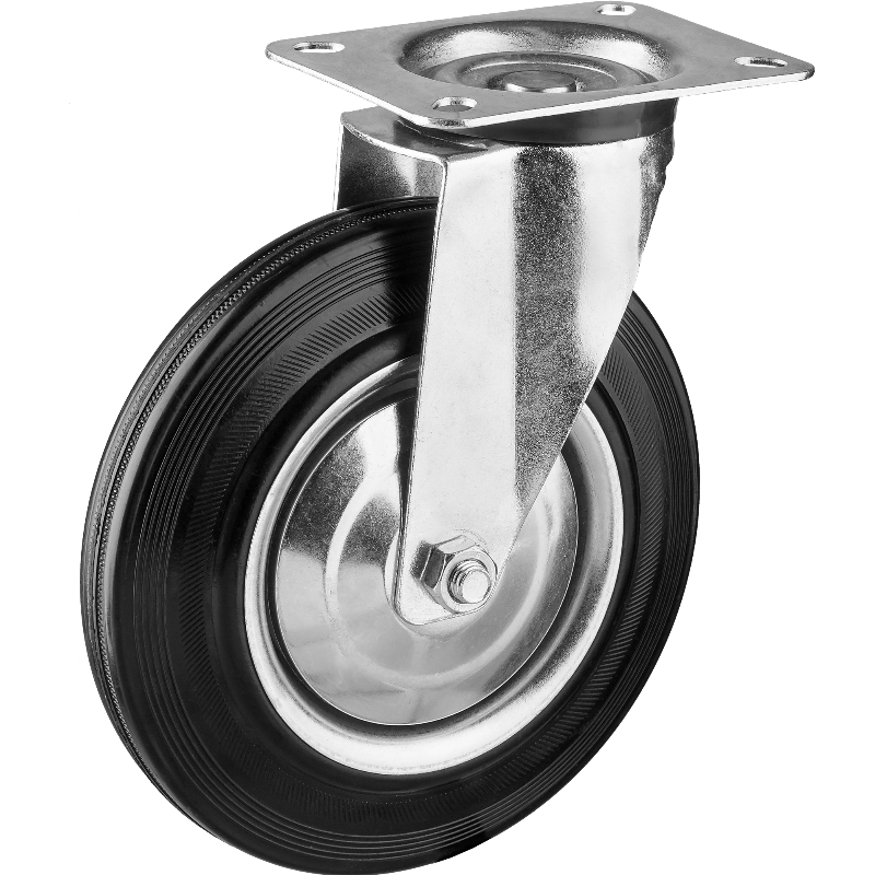 Колесо поворотное Зубр Профессионал 30936-200-S, d 200 мм, г/п 185 кг, игольчатый подшипник, резина/металл в Угличе