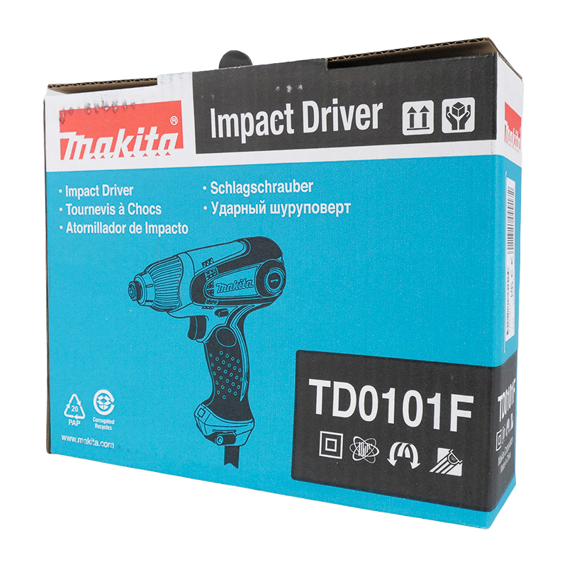 Сетевой ударный винтоверт Makita TD0101F (3600 оборотов, 230 Вт, макс 3200 ударов/мин, вес 1 кг, подсветка)