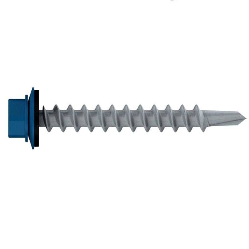 Саморез кровельный Starfix SMV1-98685-5, 5.5х19 мм, цинк, шайба с прокладкой, PT3, RAL 5005 (5 кг)  в Туле