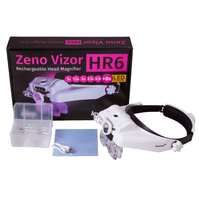 Лупа налобная Levenhuk Zeno Vizor HR6 72615, с аккумулятором в Иваново