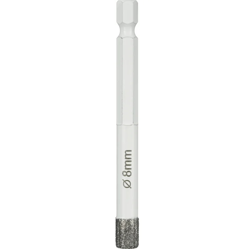 Коронка алмазная по керамике и керамограниту Diamond Industrial DIDKVP08S10, 8 мм, 1/4" HEX вакуумная пайка в Муроме