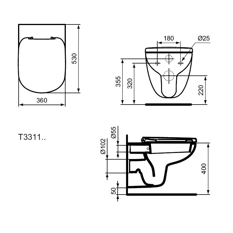 Подвесной унитаз Ideal Standard Tempo T331101 в Александрове