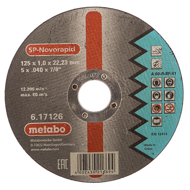 Отрезной круг по нержавеющей стали Metabo SP-Novorapid 617126000 (125x1x22,2 мм) в Муроме