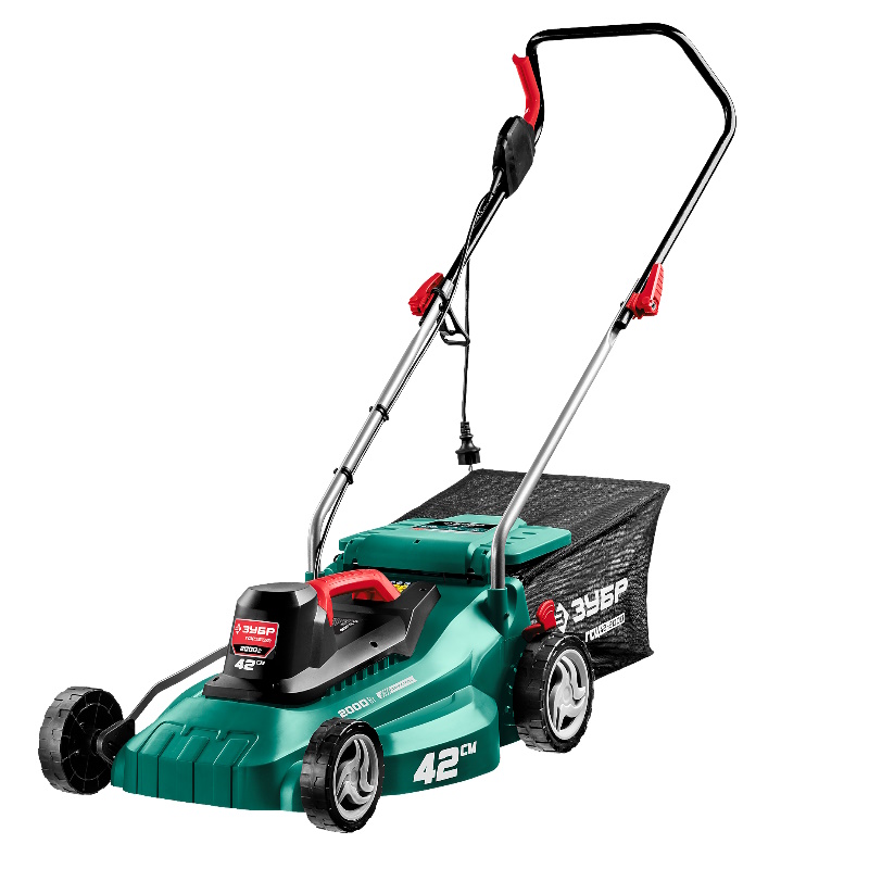 Сетевая газонокосилка Зубр ГСЦ-42-2000 2000 Вт шс 42 см 10875₽