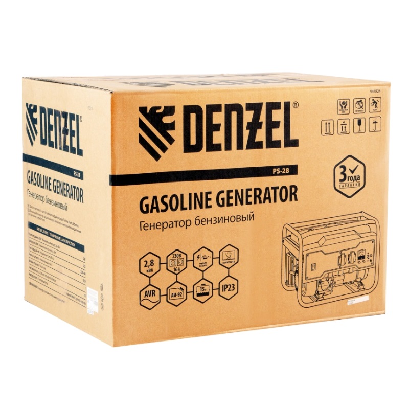 Бензиновый генератор Denzel PS-28, 946824 в Коврове
