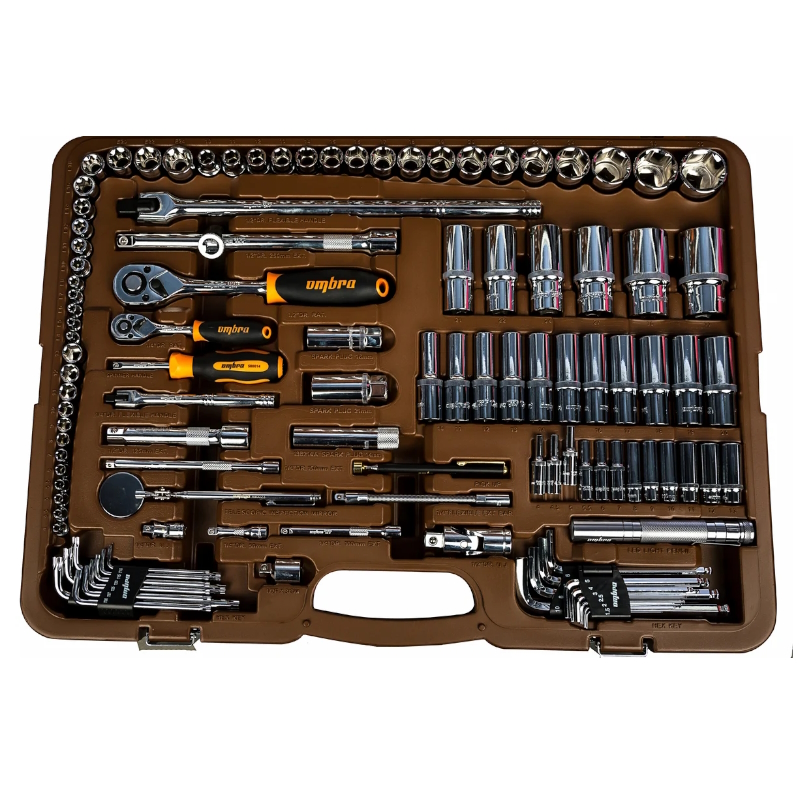 Набор инструмента универсальный Ombra OMT141S, 1/4", 3/8" и 1/2"DR, 141 предмет