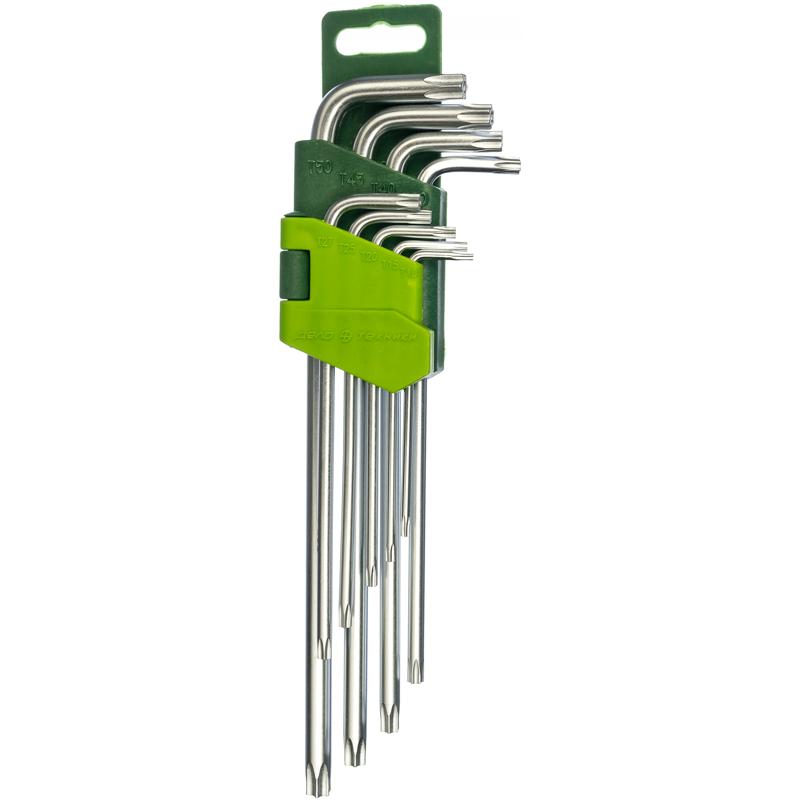 Набор длинных ключей Дело Техники 563592 (crv, TORX, 9 шт, с отверстием, вес 0.46 кг, г-образные) в Муроме