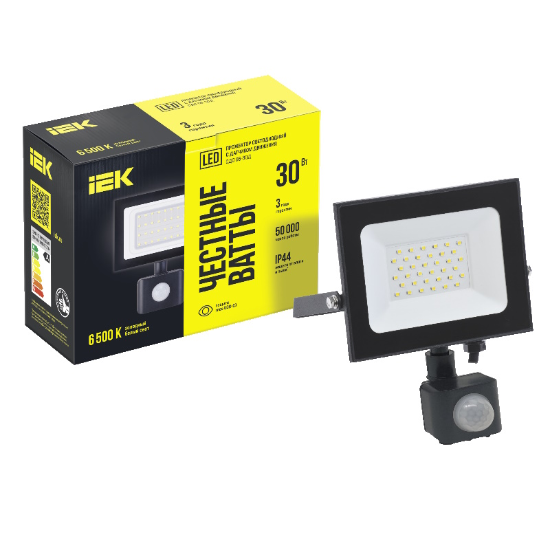 Прожектор IEK LPDO602-30-65-K02 СДО 06-30Д светодиодный черный с ДД IP54 6500K 1552₽