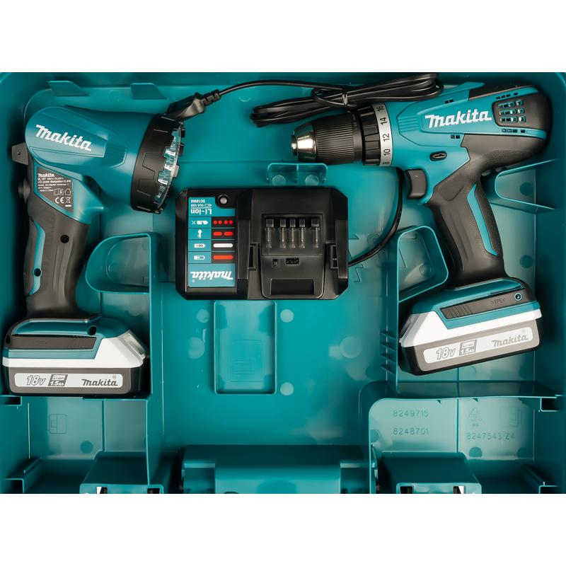 Аккумуляторная дрель-шуруповерт Makita DF457DWLE, с фонарем в Кинешме