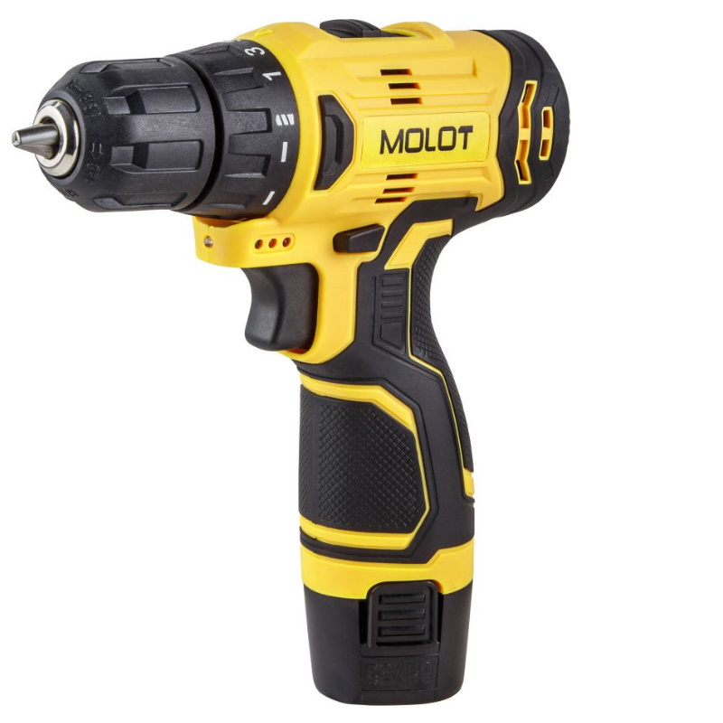 Аккумуляторная дрель-шуруповерт Molot MBD 1213 Dli 1335567, в чемодане в Кинешме