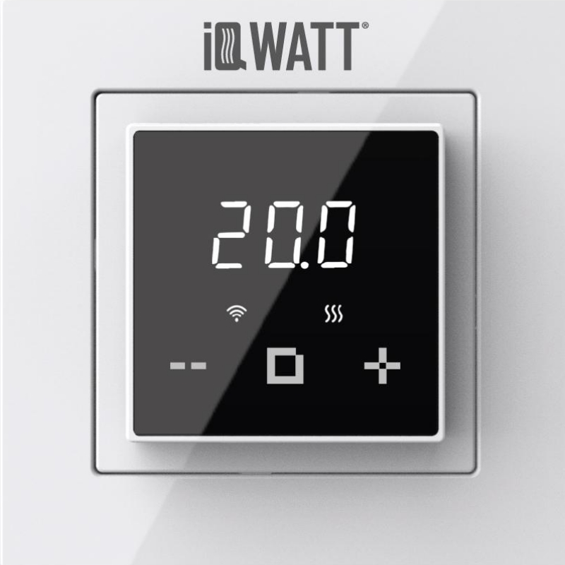 Термостат электронный программируемый Iqwatt IQ THERMOSTAT D Wi-Fi 00421 белыйчерный 8016₽