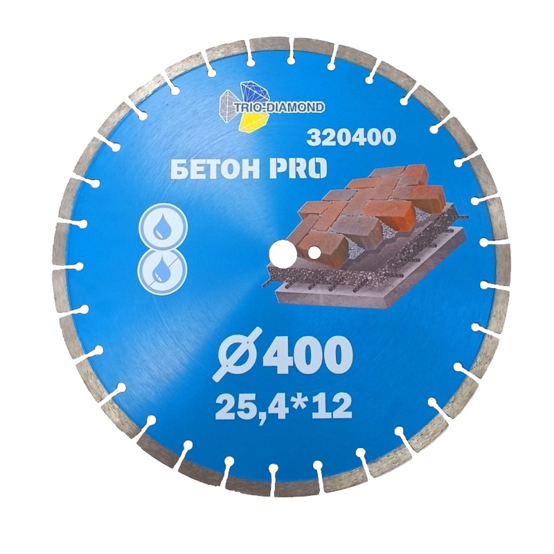 Диск алмазный отрезной Trio-Diamond Бетон Pro 320400, 400*25,4*12 мм