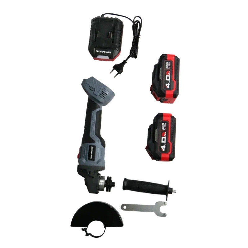Угловая шлифмашина (болгарка) аккумуляторная ProfiPower MKDGA-20V E0080, 125 мм, 20 В, регулировка оборотов, в кейсе в Коврове