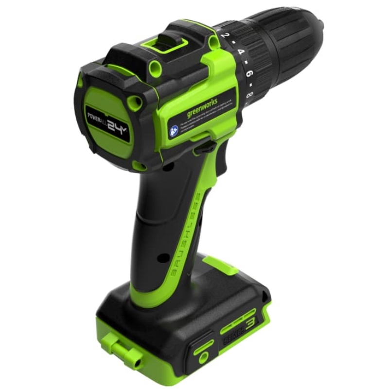 Дрель-шуруповерт аккумуляторная Greenworks DD345 24V 3708307CUC, б/щет, 27/45 Нм,13мм,2х2Ач,ЗУ,кор в Твери