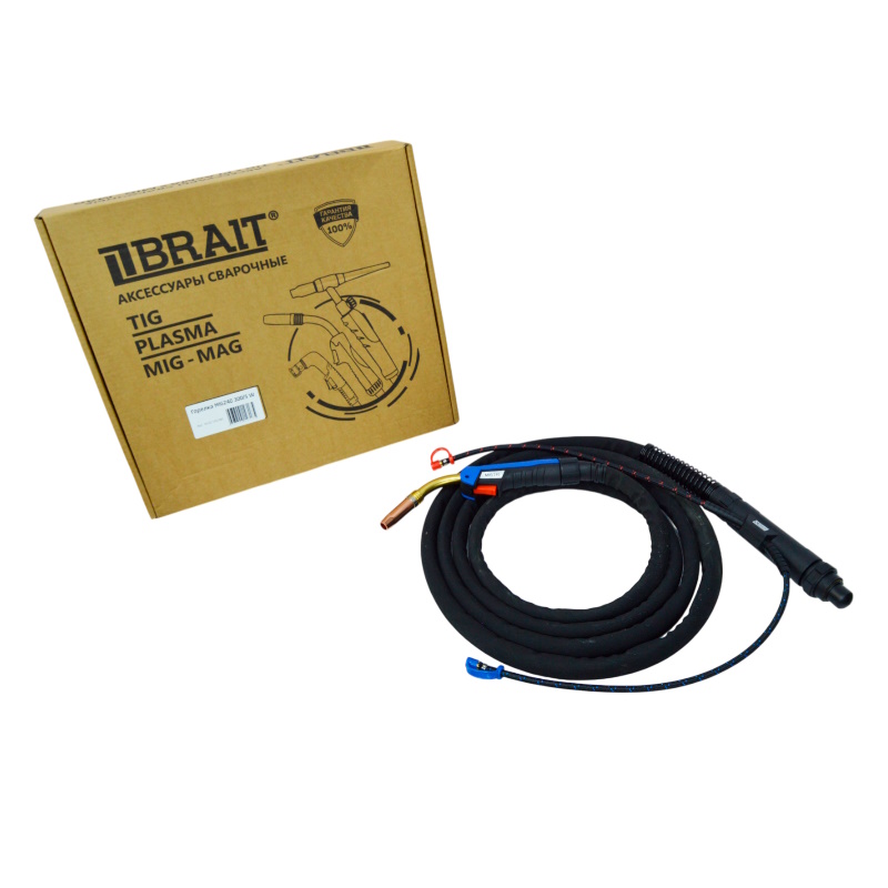 Горелка Brait MIG240 3005 W 1802133085 водяное охлаждение 300А вилка EURO 5 метров кабель 4840₽
