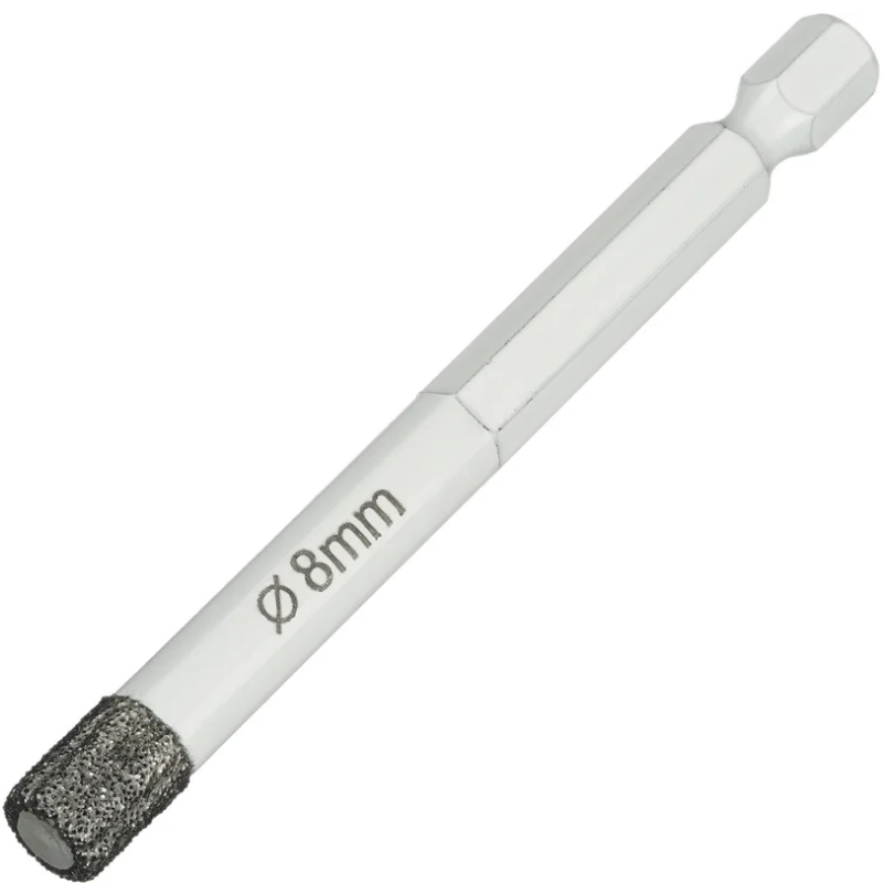 Коронка алмазная по керамике и керамограниту Diamond Industrial DIDKVP08S10, 8 мм, 1/4" HEX вакуумная пайка в Муроме