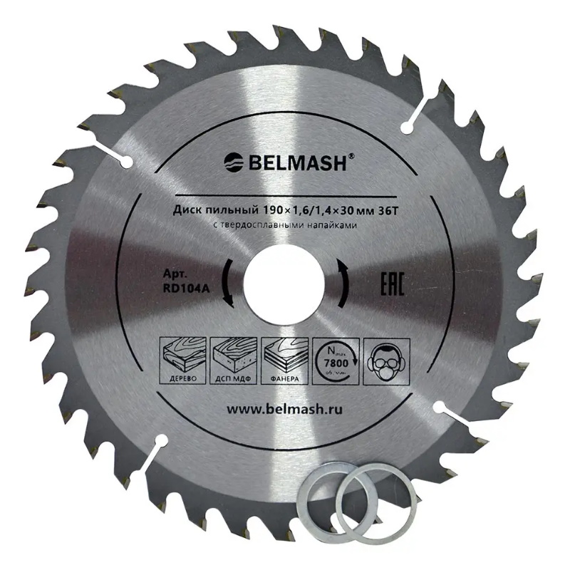 Диск пильный Belmash RD104A, 190×1,6/1,4×30/25,4/22,2 36Т в Костроме