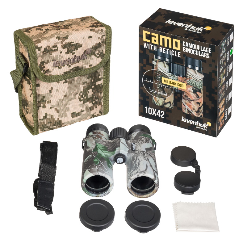 Бинокль камуфляжный Levenhuk Camo 81930, 10x42, с сеткой
