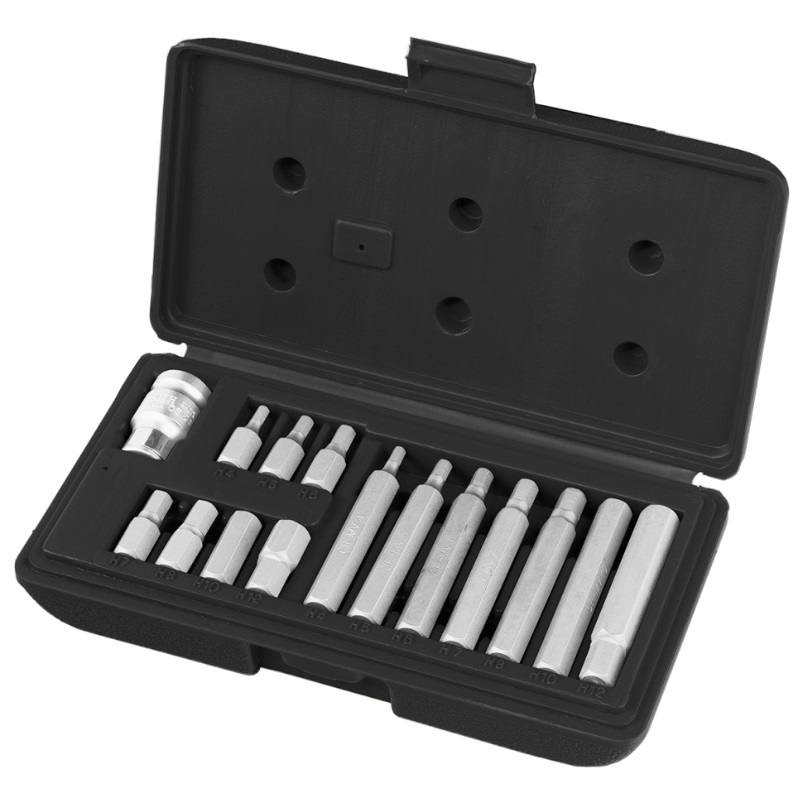 Набор бит HEX Stels 11313 (шестигранный хвостовик 1/2'', CrV, 10 мм, 15 предметов)  в Кинешме