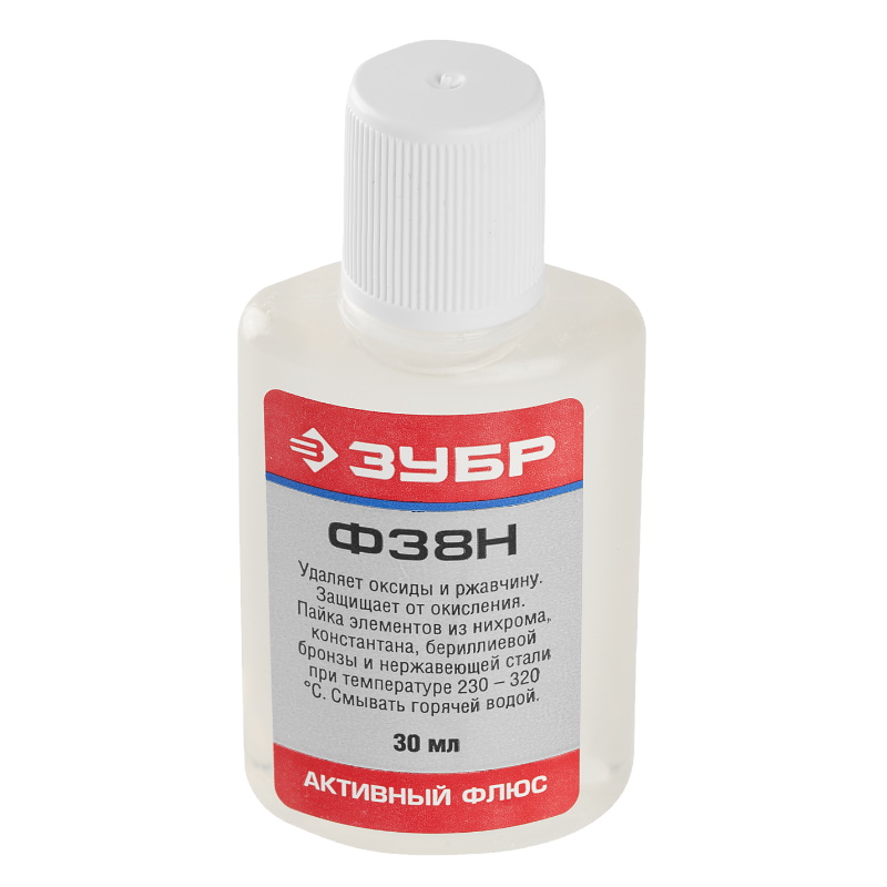 Флюс Зубр Ф38Н 55495-030, пластиковый флакон, 30 мл в Кинешме