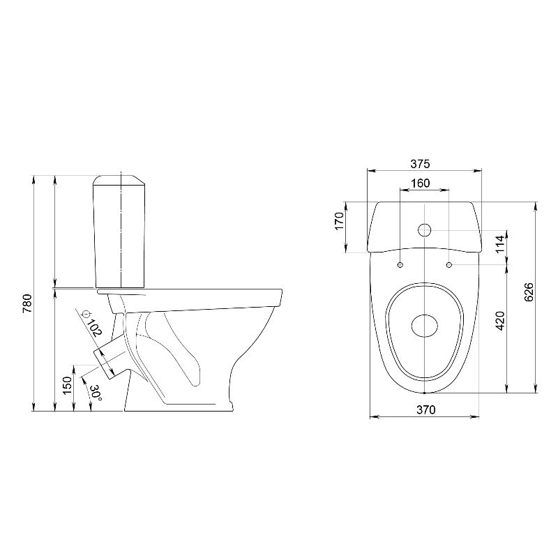 Напольный унитаз-компакт Santeri Вест