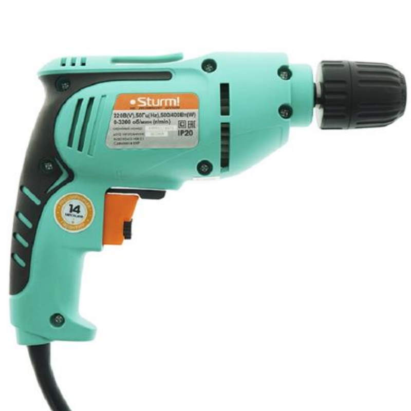 Электродрель бытовая Sturm ID2151 мощность инструмента 500 Вт max диаметр сверления металла 8 мм