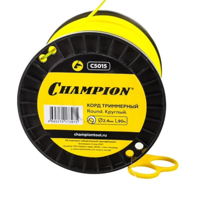 Корд триммерный Champion Round C5015, 2.4мм*90м, круглый в Рыбинске