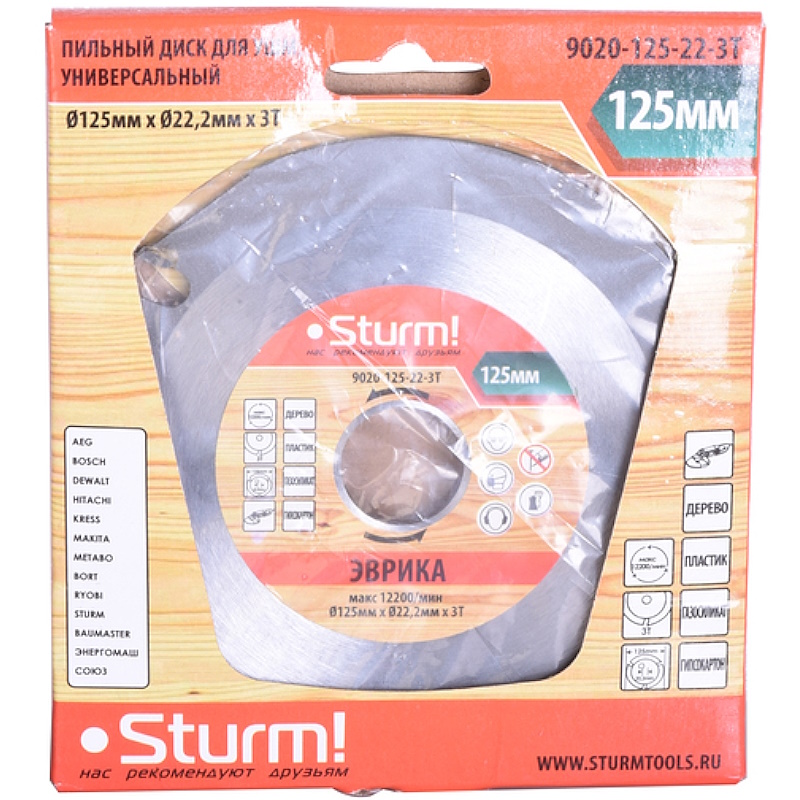 Диск пильный Sturm 9020-125-22-3T