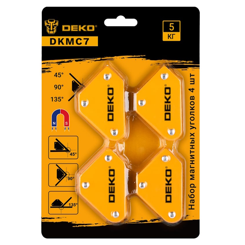 Набор магнитных уголков Deko DKMC7 065-0646 4 шт 4590135 град до 5кг 520₽