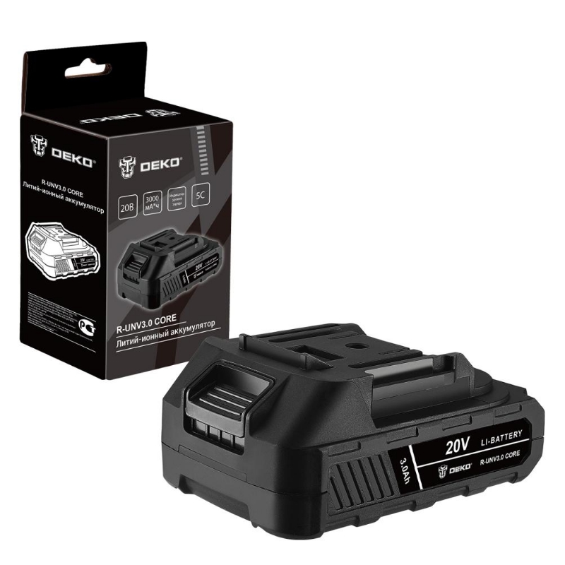 Аккумулятор Li-ion Deko R-UNV3.0 CORE 083-1014, 20В, 3.0А*ч в Кинешме