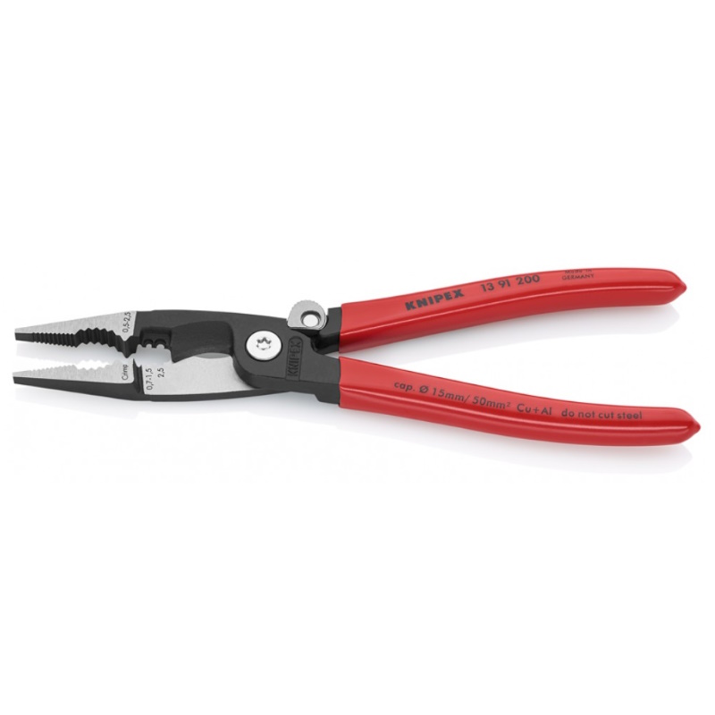 Клещи электромонтажные Knipex KN-1391200SB, 6-в-1, зачистка 0.75 – 1.5 / 2.5 мм², рез Ø 15 мм / 50 мм², 200 мм в Кинешме