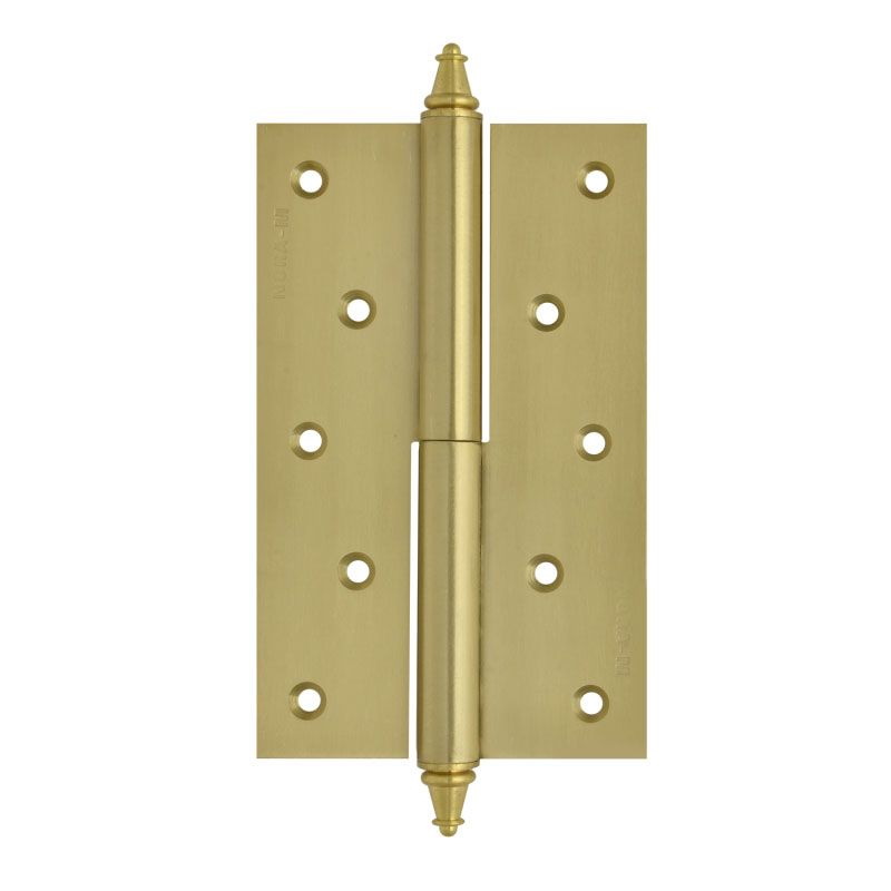 Петля дверная разъемная Нора-М 610-5" 10621, 125*75*2,5, с колпачком, матовое золото, левая