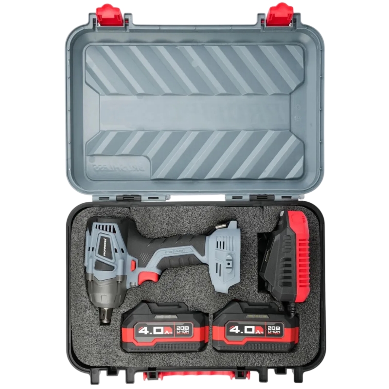Аккумуляторный гайковерт ProfiPower MKDTW-20B E0081M1, бесщеточный, импульсный  (20В,Li-ion-2шт, 4.0Ач, 330Нм, З/У, в кейсе) в Нижнем Новгороде