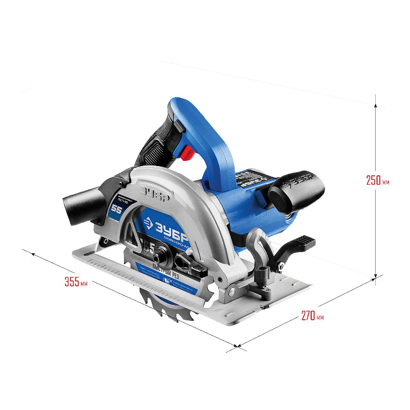 Циркулярная пила Зубр ПДП-55 (165 мм, 1300 Вт)
