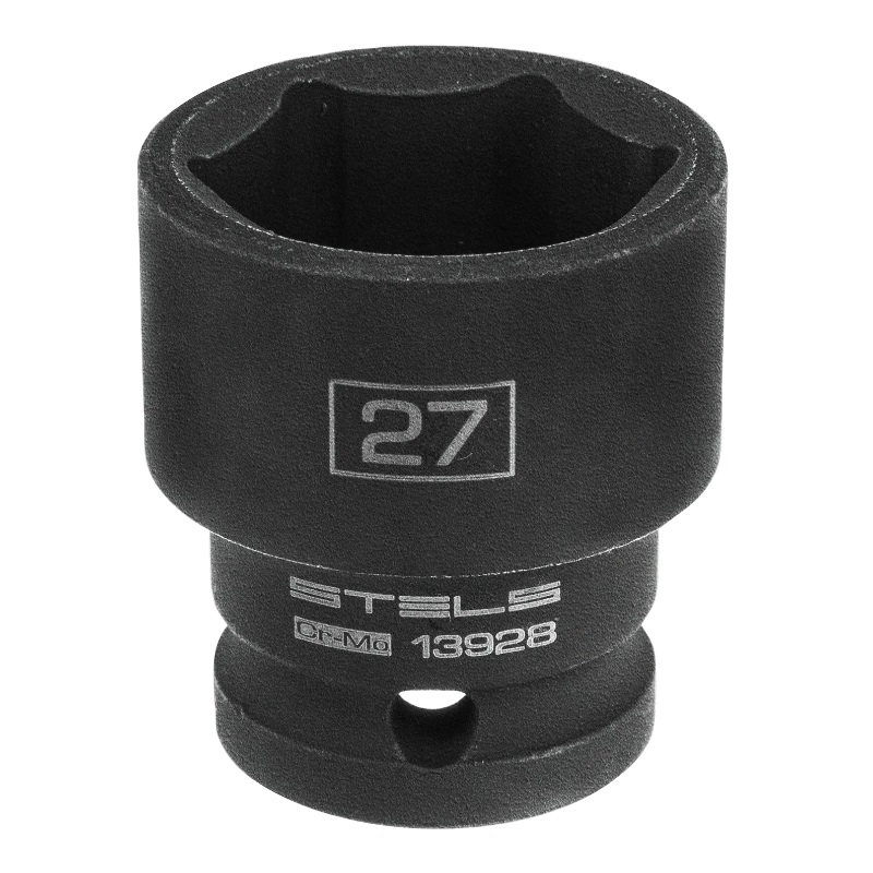 Головка ударная шестигранная Stels 13928, 27 мм, 1/2", CrMo в Вологде
