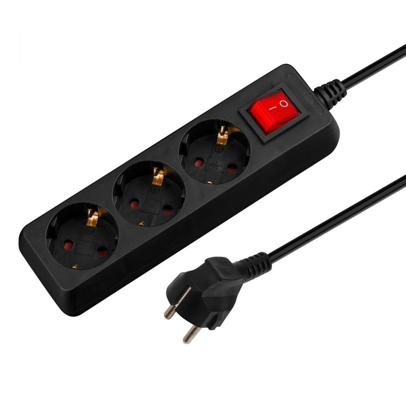 Удлинитель Юпитер JP8104-21 (3м, 3 розетки, 2,2кВт, с заземлением, выключатель, черный, ПВС 3х0,75) в Муроме